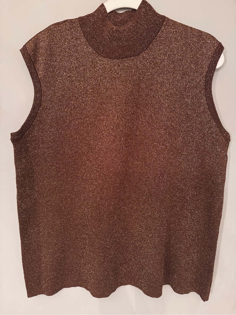 Coldwater Creek Metallic Burgundy Shimmer Turtleneck Sweater
